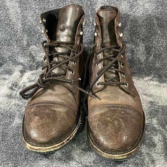 Thursday Boots Cap Toe Lace Up Brown Leather Boots Captain Mens Size 9 - Picture 2 of 8